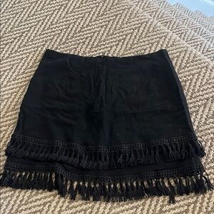 Black Mini Pencil Skirt with Ruffled Detail for Night Out